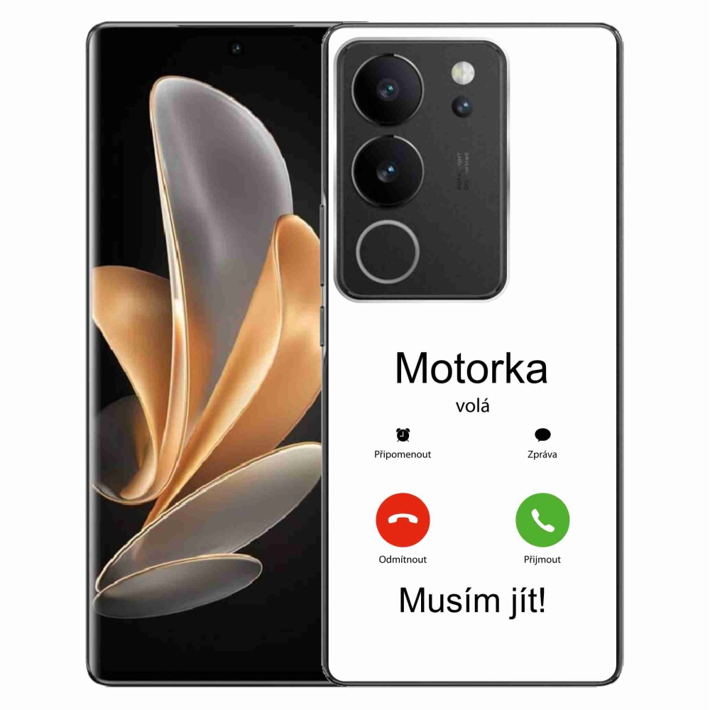 Gélový kryt mmCase na Vivo V29 5G - motorka volá biele pozadie