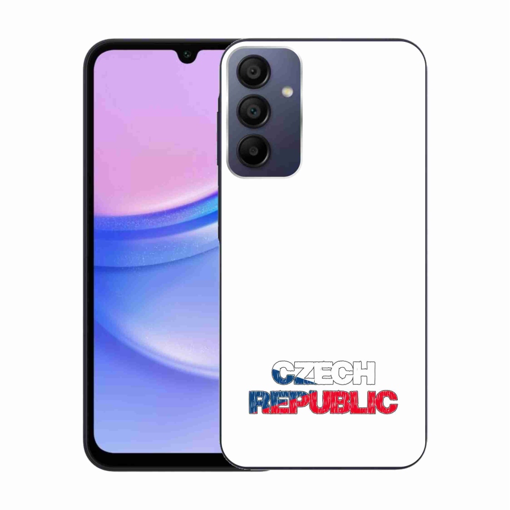 Gélový kryt mmCase na Samsung Galaxy A15 4G/5G - Czech Republic biele pozadie