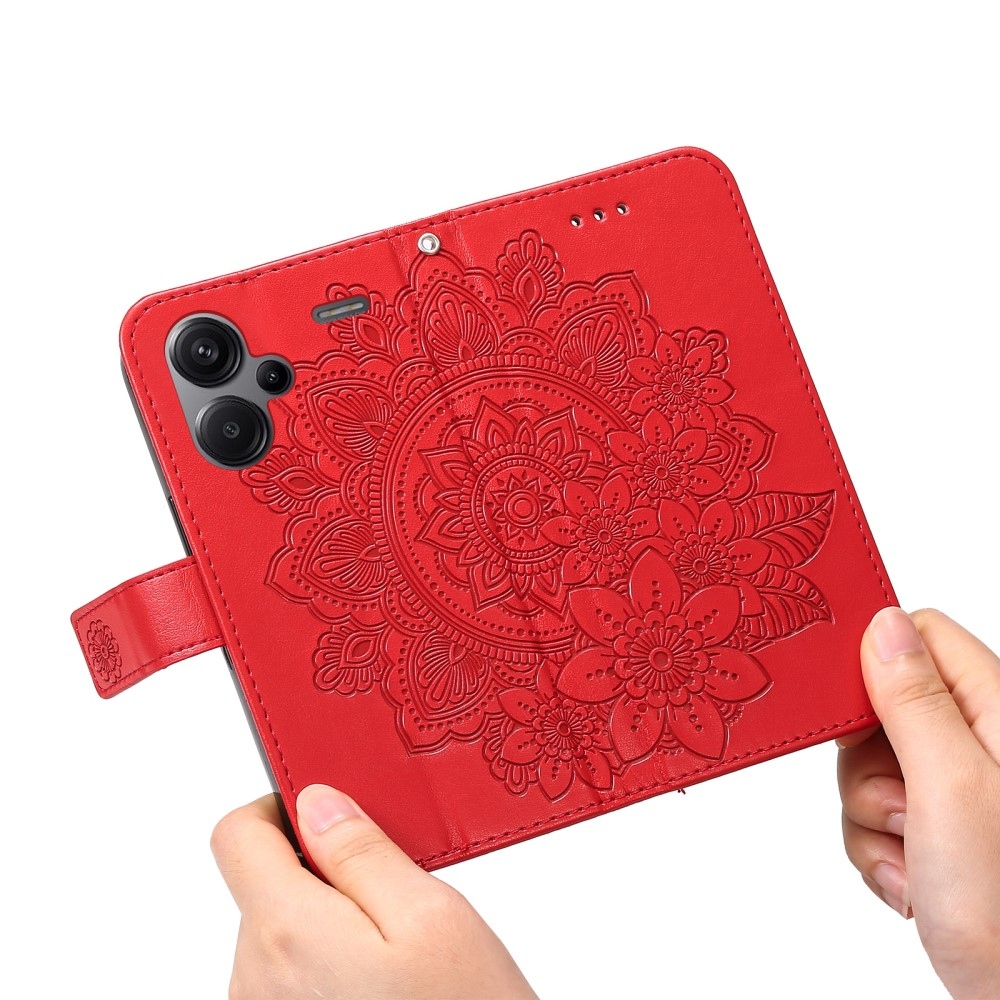 Mandala knižkové púzdro na Xiaomi Redmi Note 13 Pro+ 5G - červené