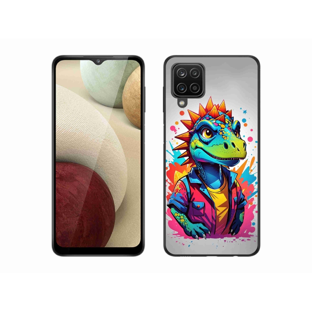 Gélový kryt mmCase na Samsung Galaxy M12 - farebný dinosaurus