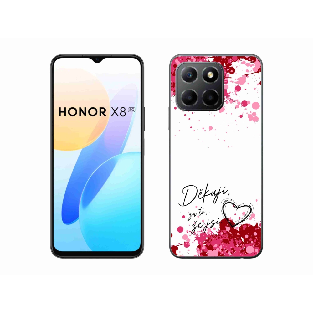 Gélový kryt mmCase na Honor X8 5G/Honor 70 Lite 5G - zamilovaný text 2 biele pozadie
