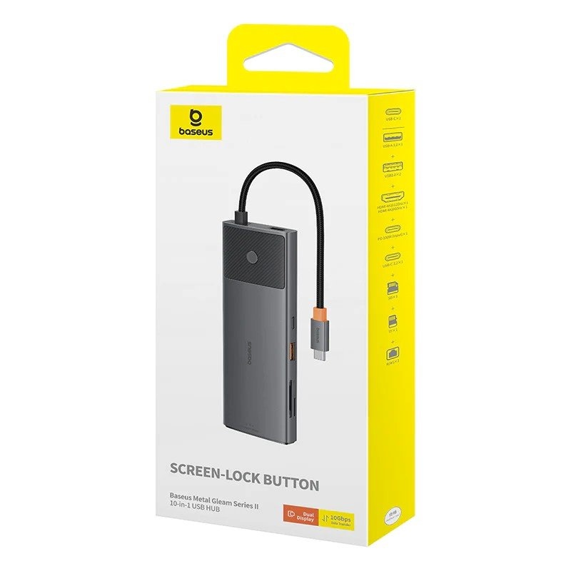 Dokovacia stanica Baseus Metal Gleam II Series 10v1 USB-C HUB Cosmic Black