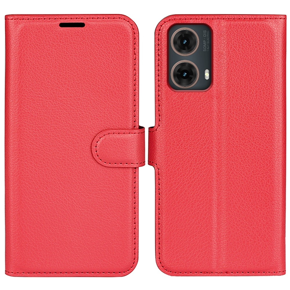 Litchi knižkové púzdro na Motorola Moto G85 5G - červené