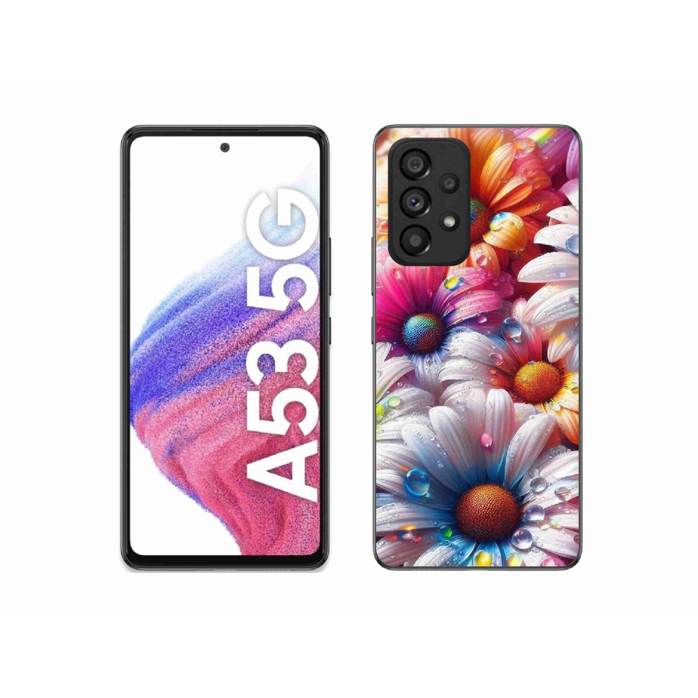 Gélový kryt mmCase na Samsung Galaxy A53 5G - farebné margaréty