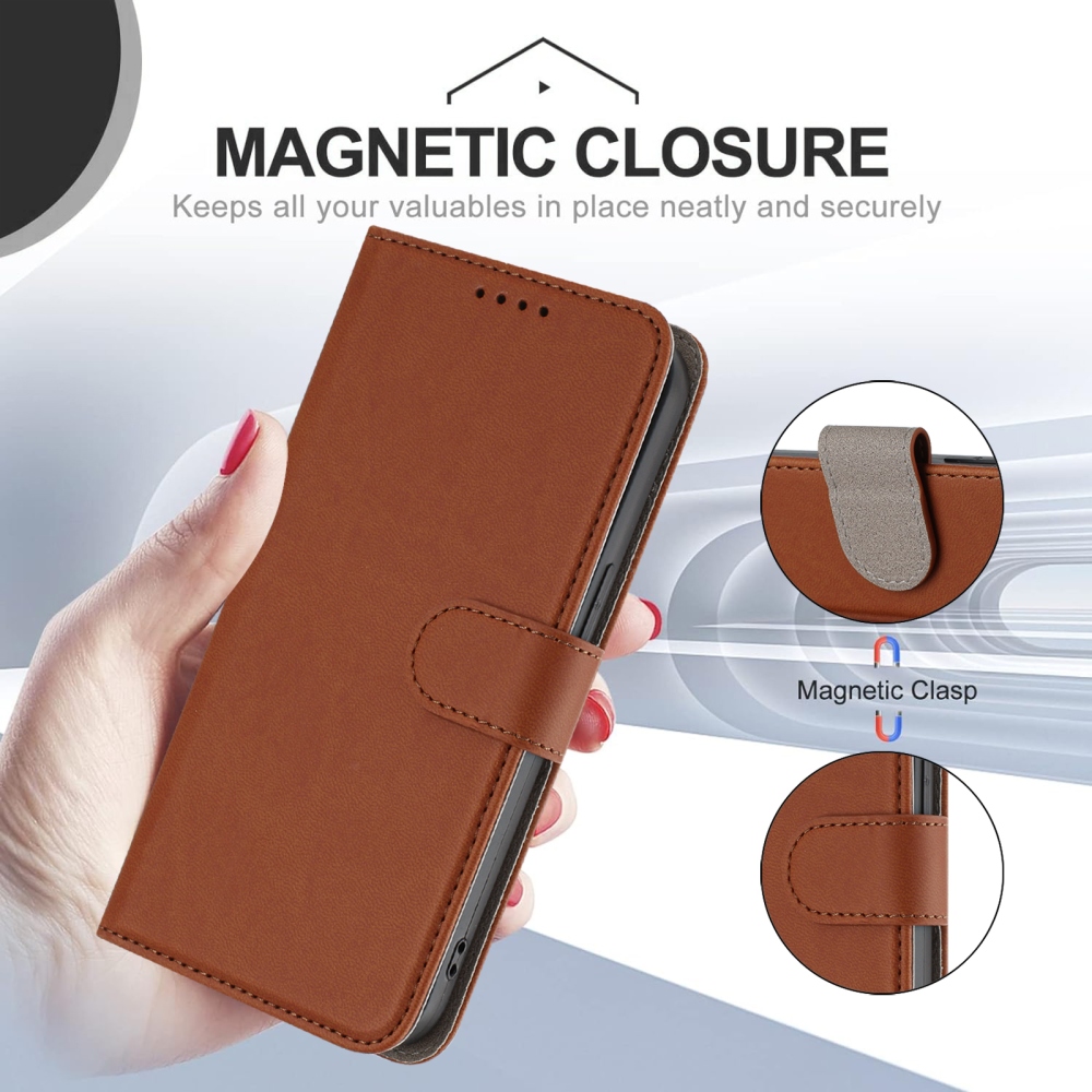 Snap knižkové púzdro na Xiaomi Redmi 15 4G/5G (171mm) - hnedé