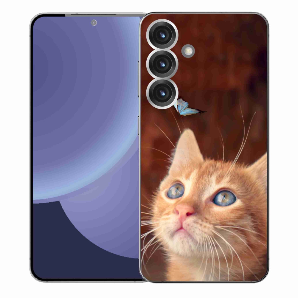 Gélový kryt mmCase na Samsung Galaxy S25+ - motýľ a mačiatko