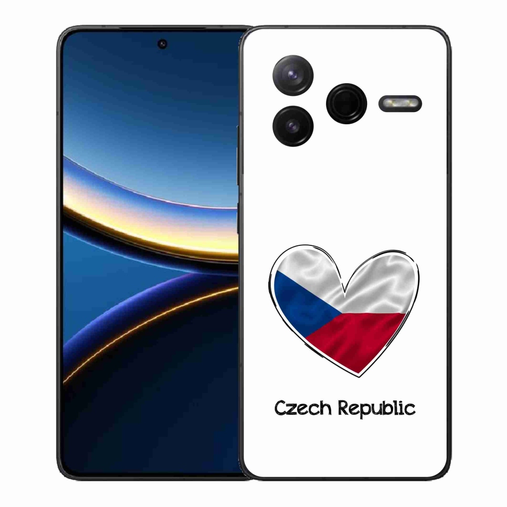 Gélový kryt mmCase na Xiaomi Poco F7 Pro - vlajka srdca biele pozadie