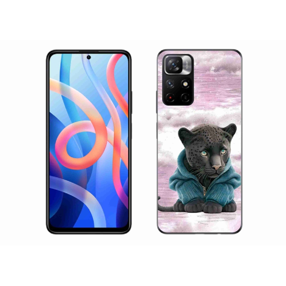 Gélový kryt mmCase na Xiaomi Redmi Note 11S 5G - čierny panter vo svetri