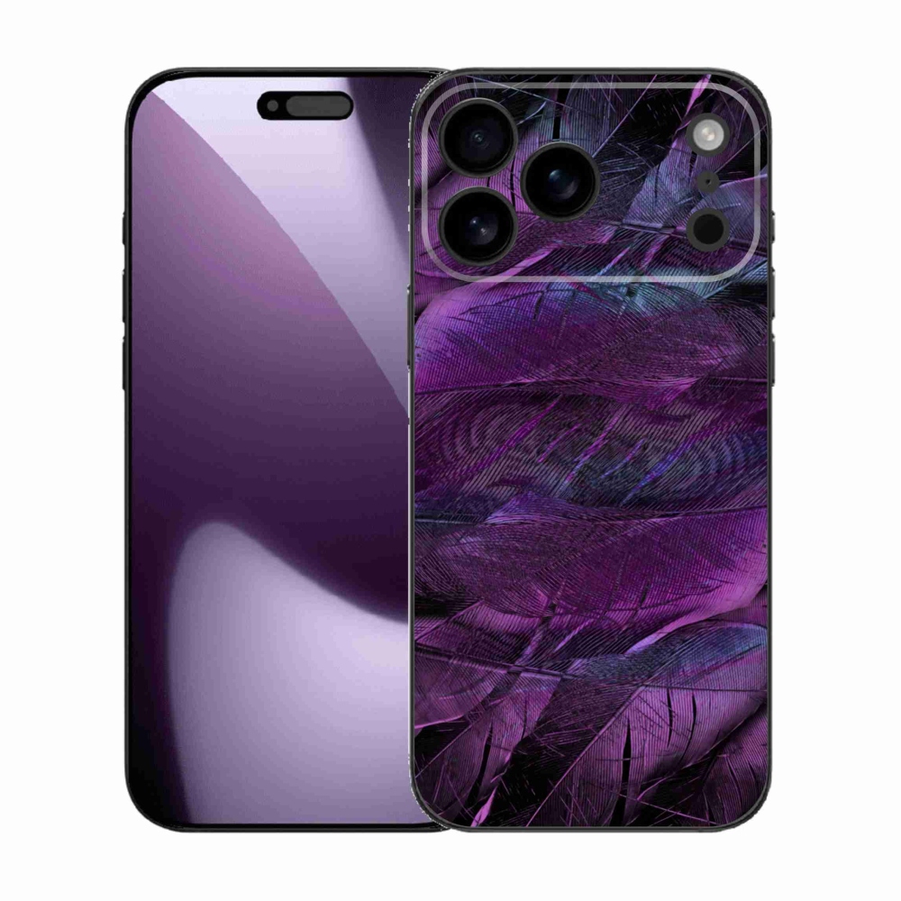 Gélový kryt mmCase na iPhone 17 Pro Max - fialové pierka