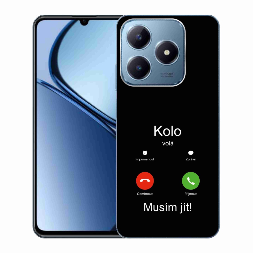 Gélový kryt mmCase na Realme C63 - koleso volá čierne pozadie