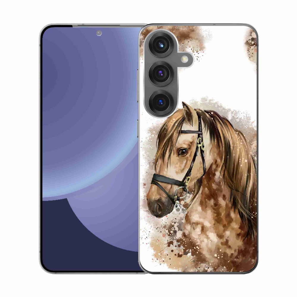 Gélový kryt mmCase na Samsung Galaxy S25 - hnedý kreslený kôň