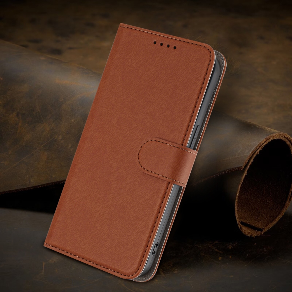 Snap knižkové púzdro na Xiaomi Redmi 15 4G/5G (171mm) - hnedé