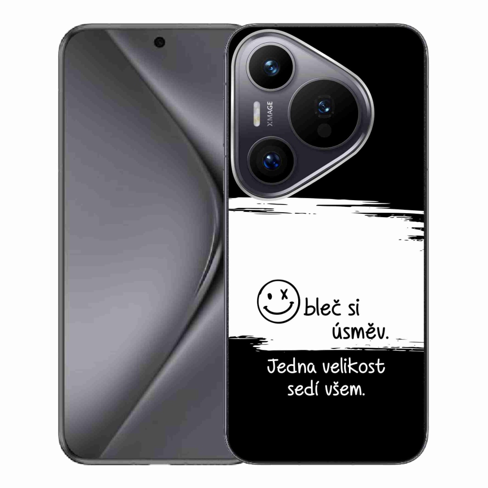 Gélový kryt mmCase na Huawei Pura 70 Pro - vtipný text 8 bieločierne pozadie