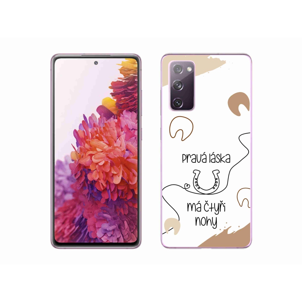Gélový kryt mmCase na Samsung Galaxy S20 FE - konský motív biele pozadie