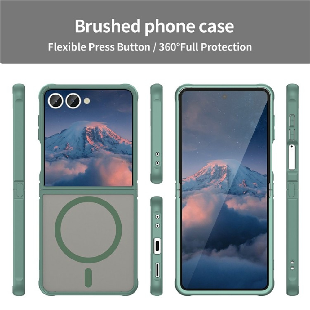 Case matný gélový obal s MagSafe na Samsung Galaxy Z Flip7 5G - zelený