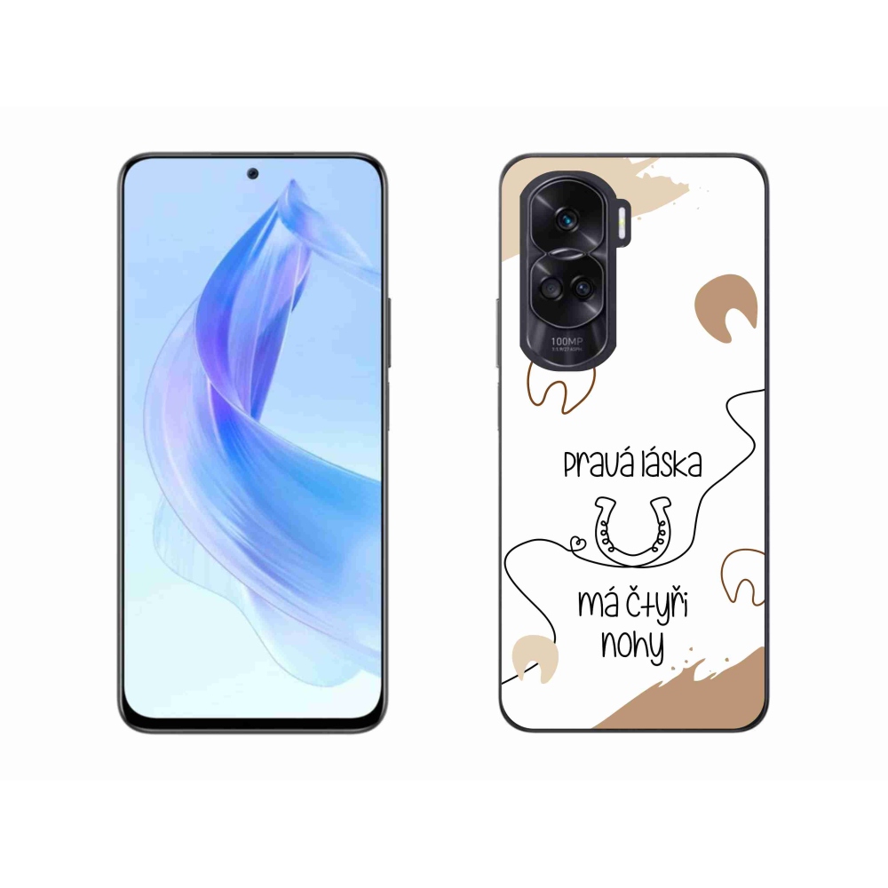Gélový kryt mmCase na Honor 90 Lite - konský motív biele pozadie