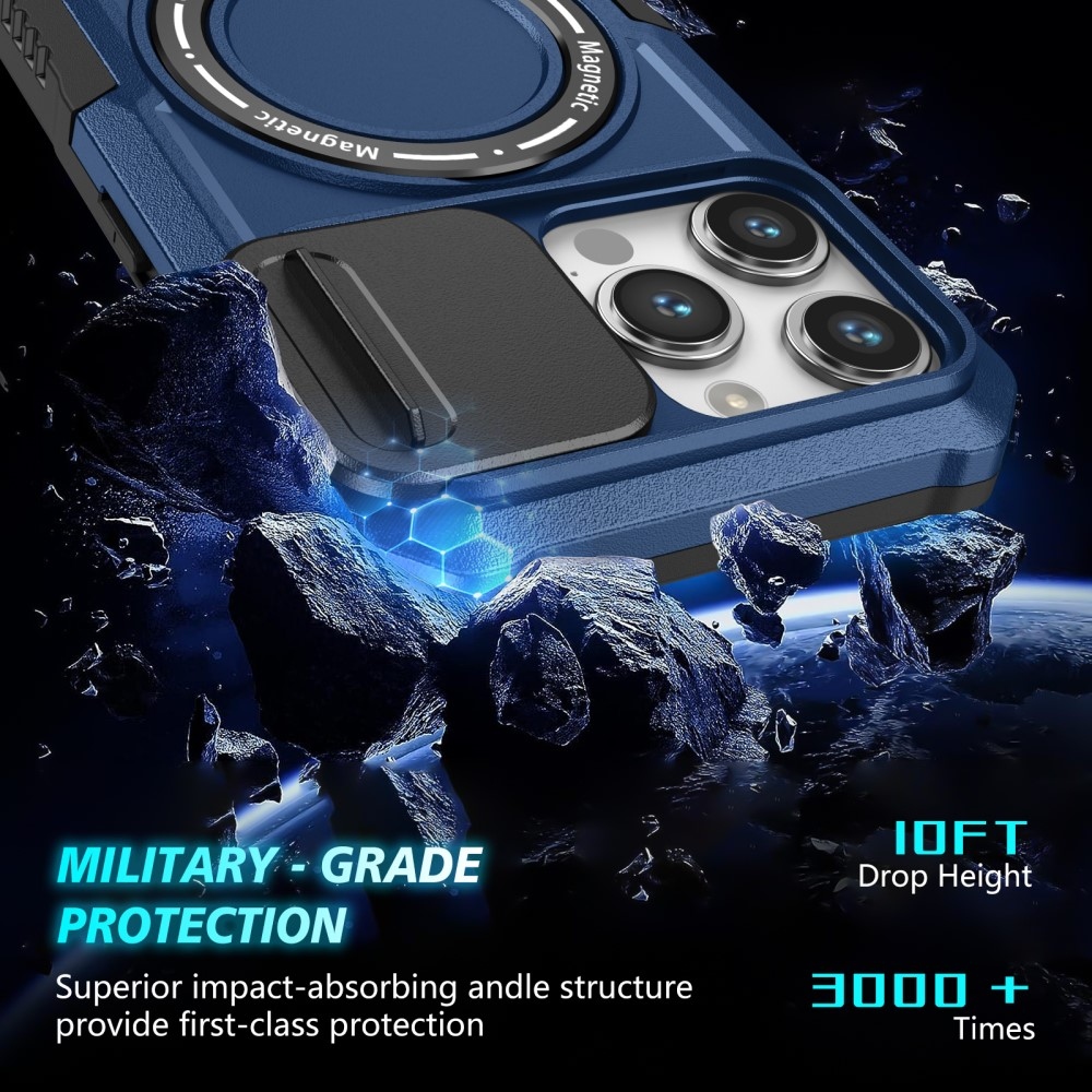 Military odolný kryt s MagSafe na iPhone 14 Pro Max - tmavomodrý