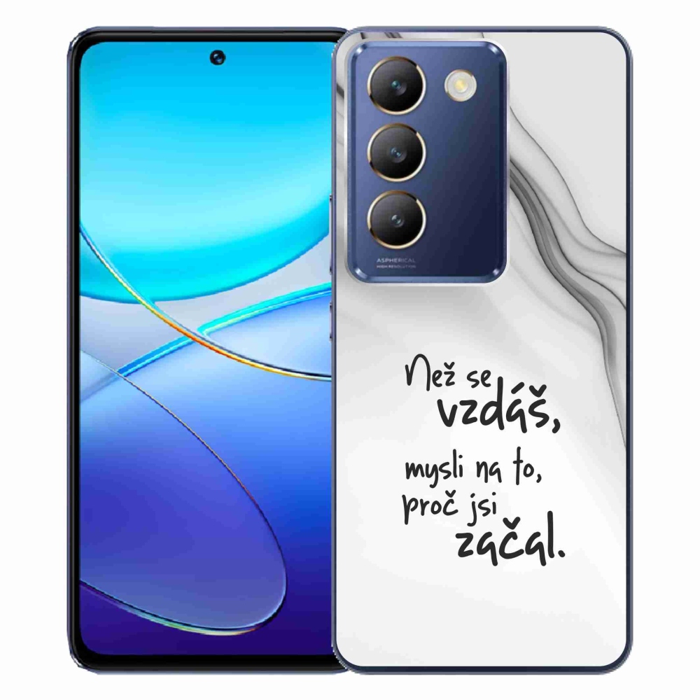 Gélový kryt mmCase na Vivo V40 SE 4G/5G - citát 2 biele pozadie