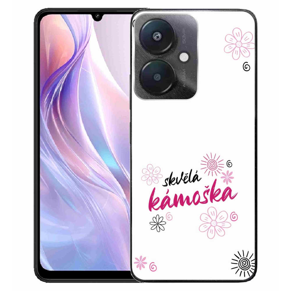 Gélový kryt mmCase na Xiaomi Redmi 13C 5G - skvelá kamoška biele pozadie