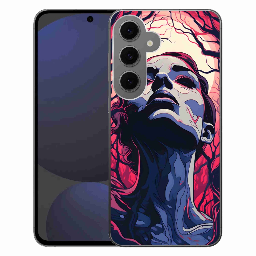 Gélový kryt mmCase na Samsung Galaxy S24 FE - abstraktná tvár