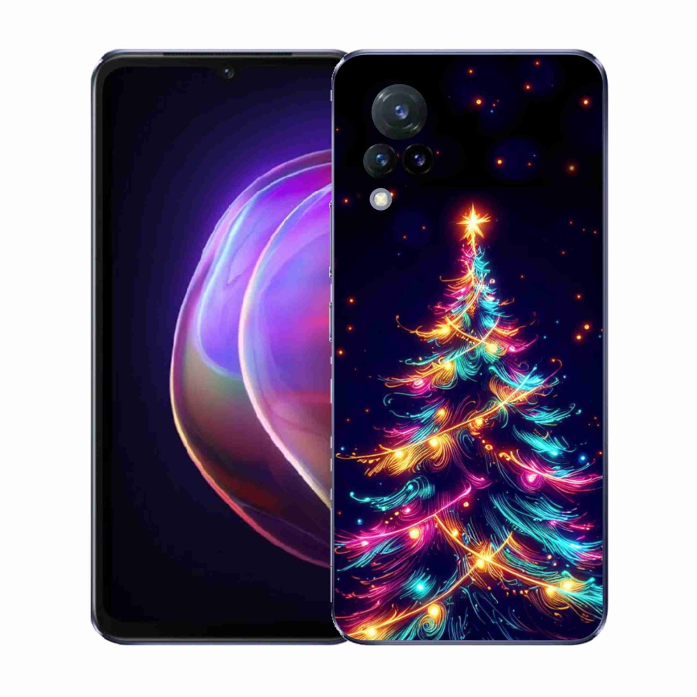 Gélový kryt mmCase na Vivo V21 4G/5G - neónový vianočný stromček