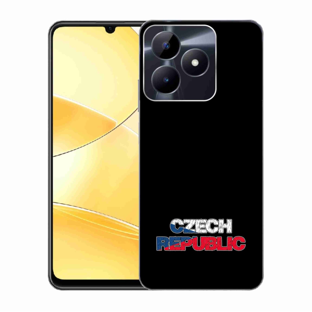 Gélový kryt mmCase na Realme C51/C53 - Czech Republic čierne pozadie