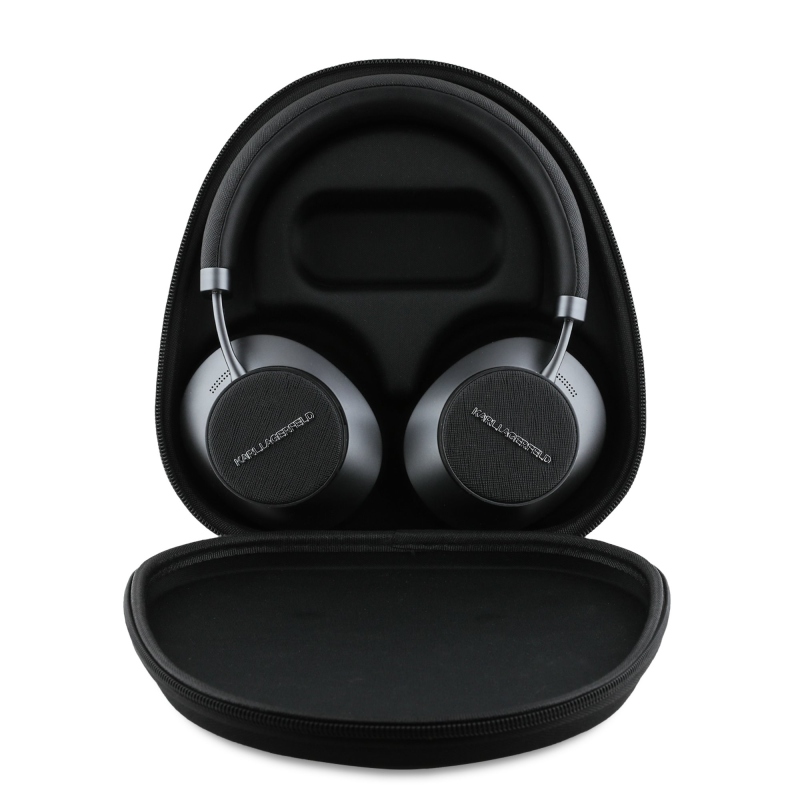 Karl Lagerfeld Saffiano Metal Logo ANC/ENC Bezdrôtové Slúchadlá Black