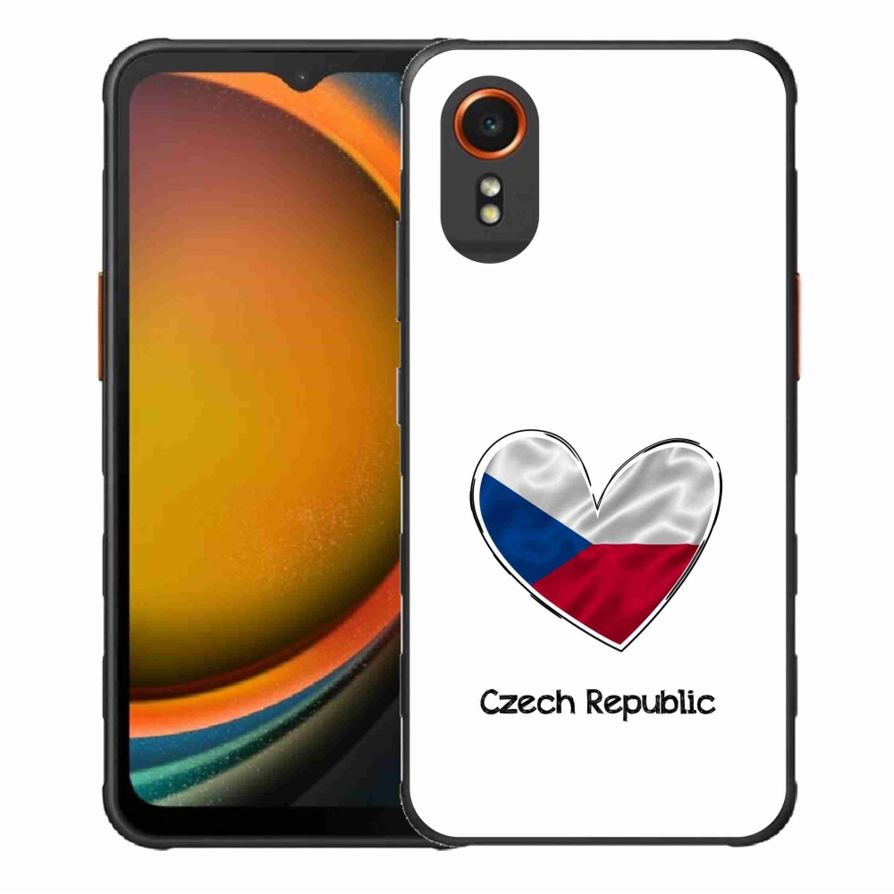 Gélový kryt mmCase na Samsung Galaxy Xcover 7 - vlajka srdca biele pozadie