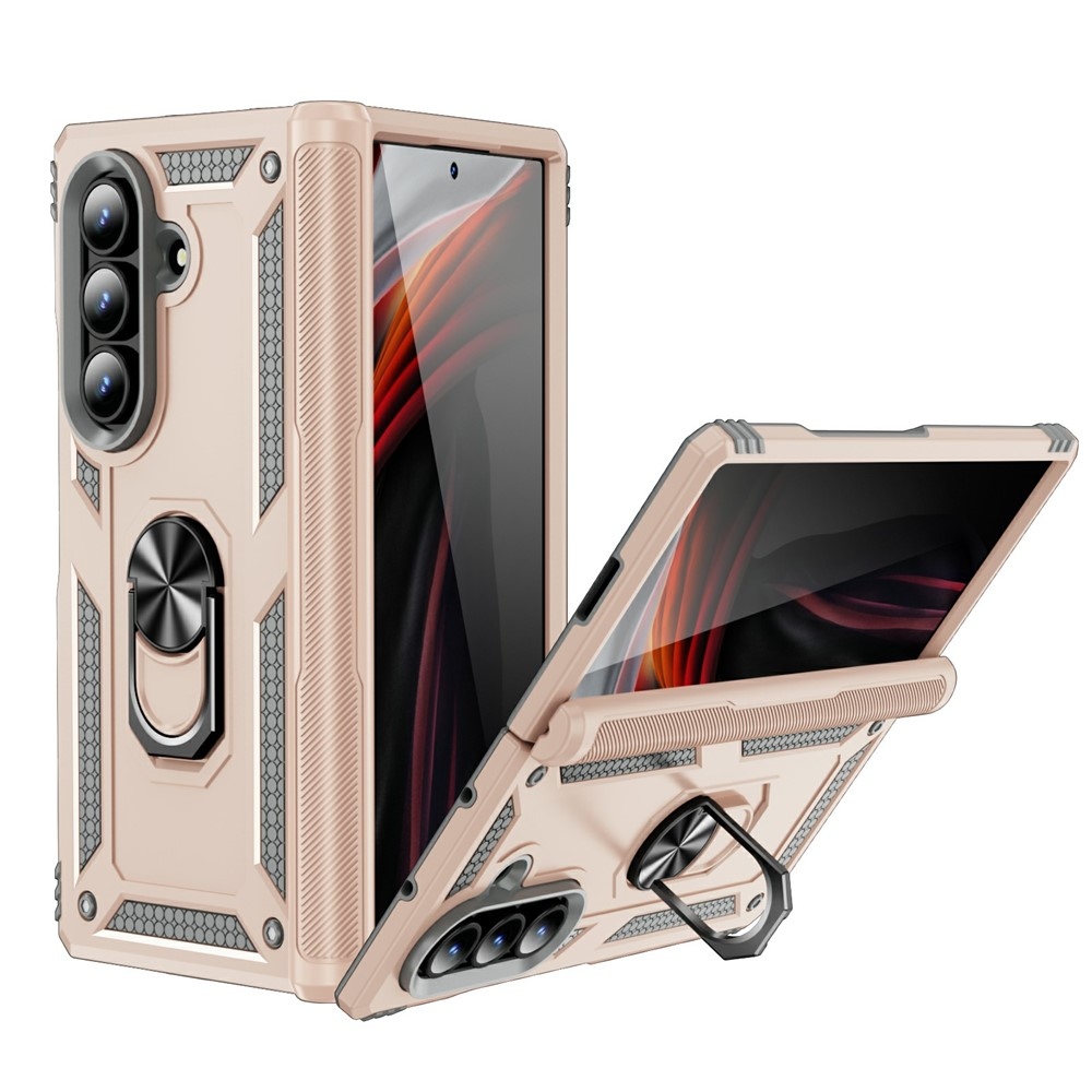 Ring odolný kryt na Samsung Galaxy Z Fold7 5G - béžový