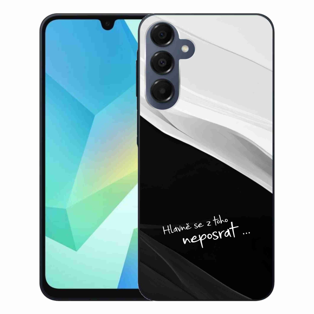 Gélový kryt mmCase na Samsung Galaxy A16 4G/5G - vtipný text 13 čiernobiele pozadie