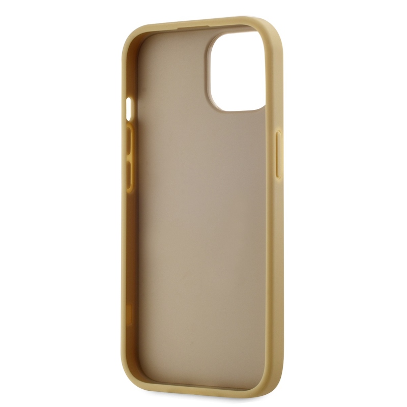 Karl Lagerfeld Wrinkled PU Signature Logo Zadný Kryt pre iPhone 15 Gold