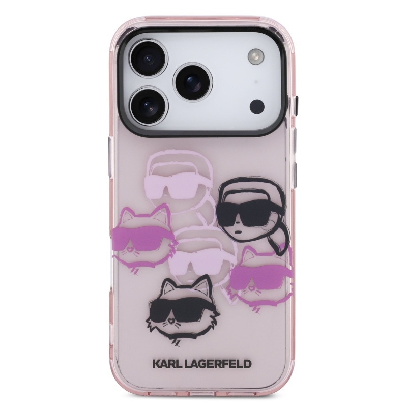 Karl Lagerfeld IML Multi K&CH Heads Zadný kryt pre iPhone 17 Pro Pink