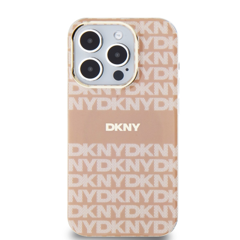 DKNY PC/TPU Repeat Pattern Tonal Stripe Magsafe Zadný Kryt pre iPhone 15 Pro Pink