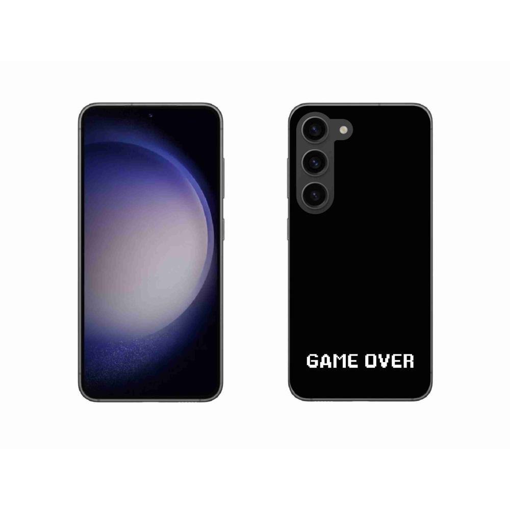 Gélový kryt mmCase na Samsung Galaxy S23 5G - game over čierne pozadie
