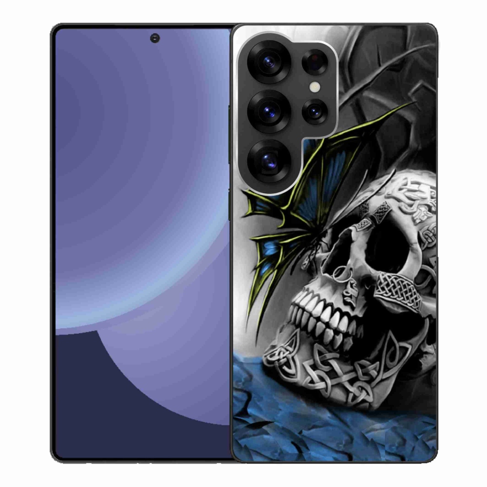 Gélový kryt mmCase na Samsung Galaxy S25 Ultra - motýľ a lebka
