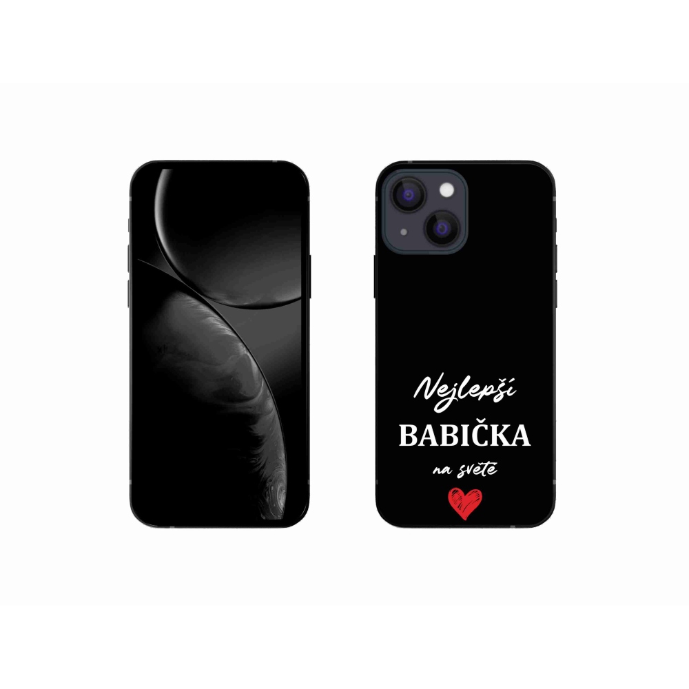 Gélový kryt mmCase na iPhone 13 mini 5.4 - najlepšia babička 1 čierne pozadie