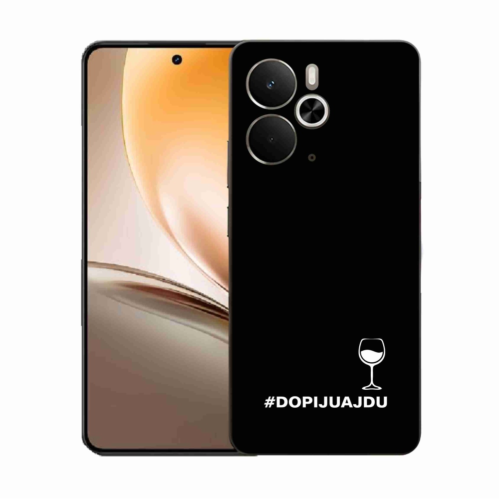 Gélový kryt mmCase na Realme 14 5G - vínny motív čierne pozadie