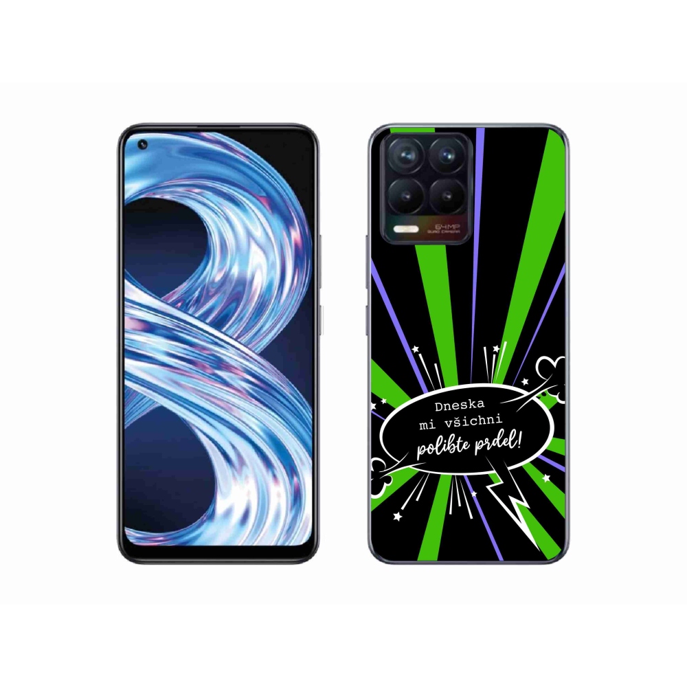 Gélový kryt mmCase na Realme 8 4G - vtipný text 15 čierne pozadie