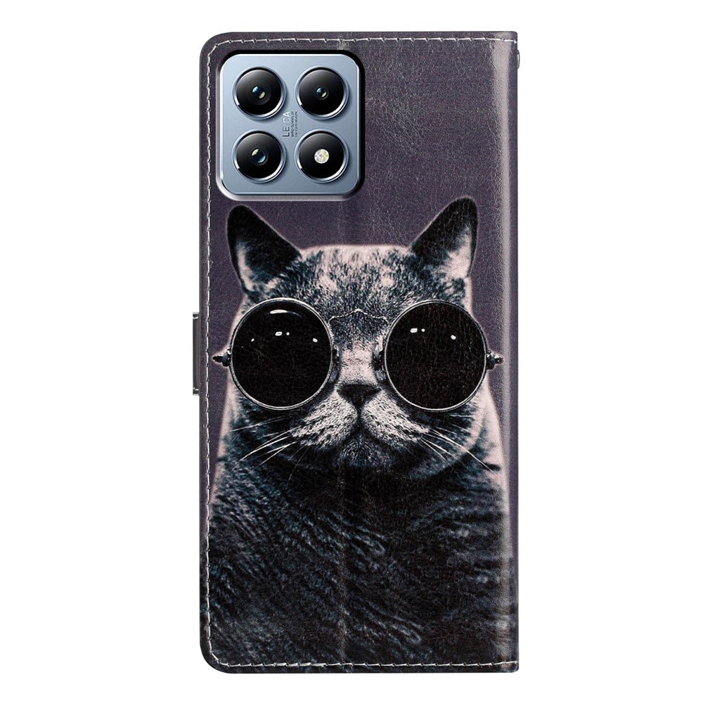 Unique knižkové puzdro na Xiaomi 15T - mačka s okuliarmi