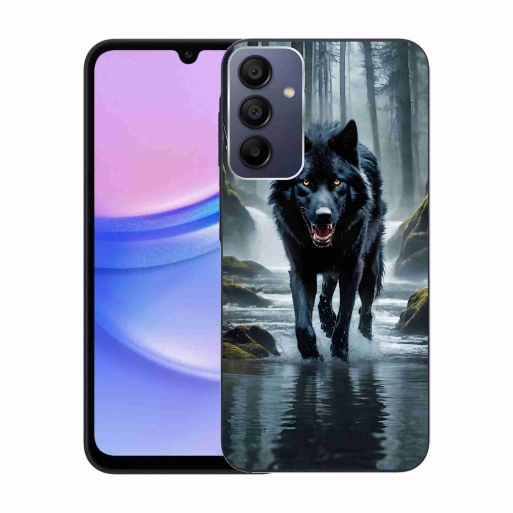 Gélový kryt mmCase na Samsung Galaxy A15 4G/5G - čierny vlk