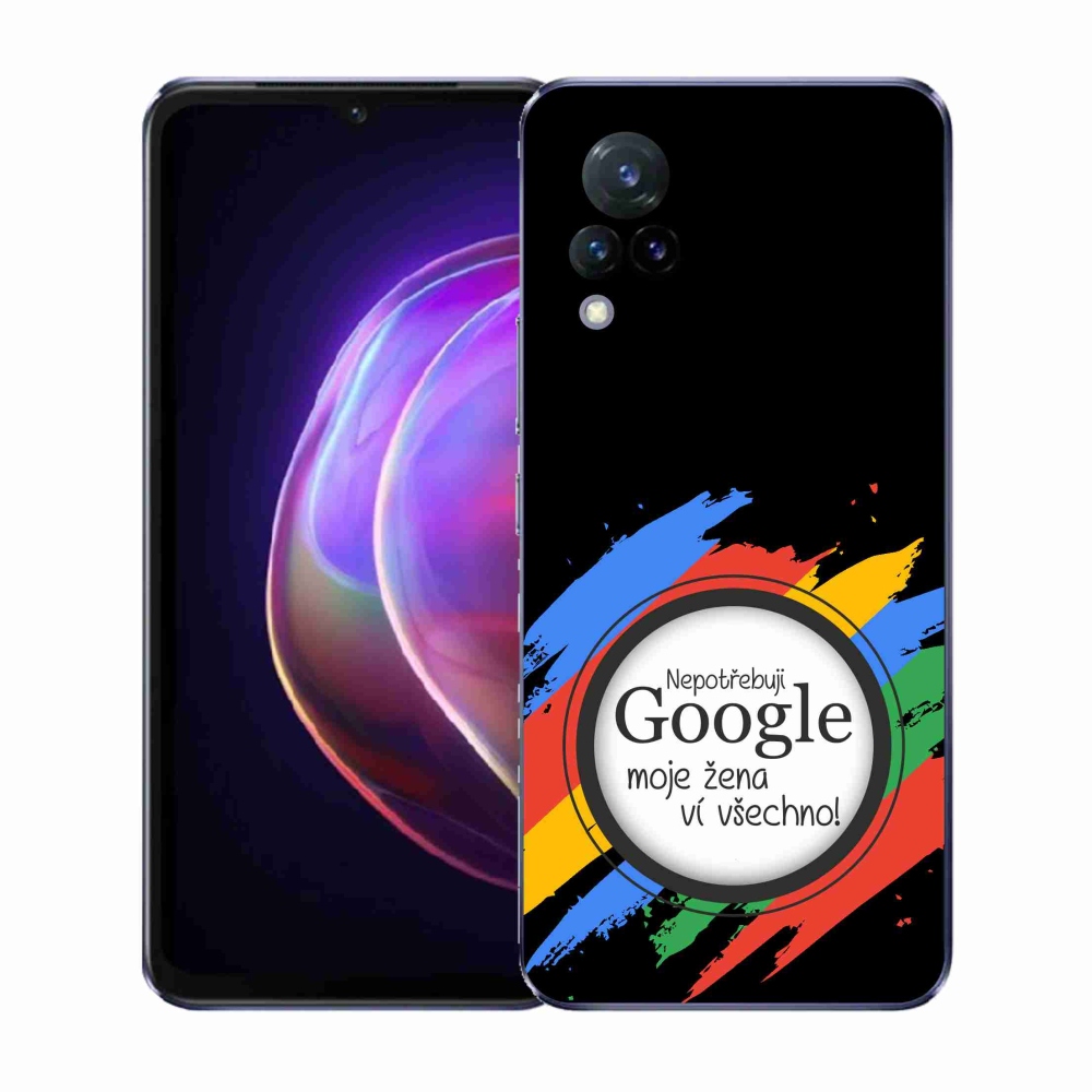Gélový kryt mmCase na Vivo V21 4G/5G - žena vie všetko čierne pozadie