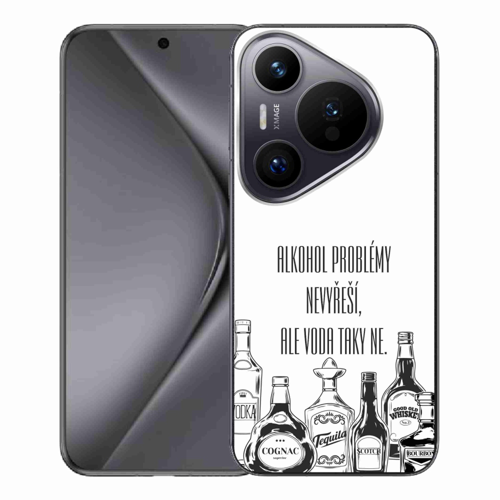Gélový kryt mmCase na Huawei Pura 70 Pro - vtipný text biele pozadie