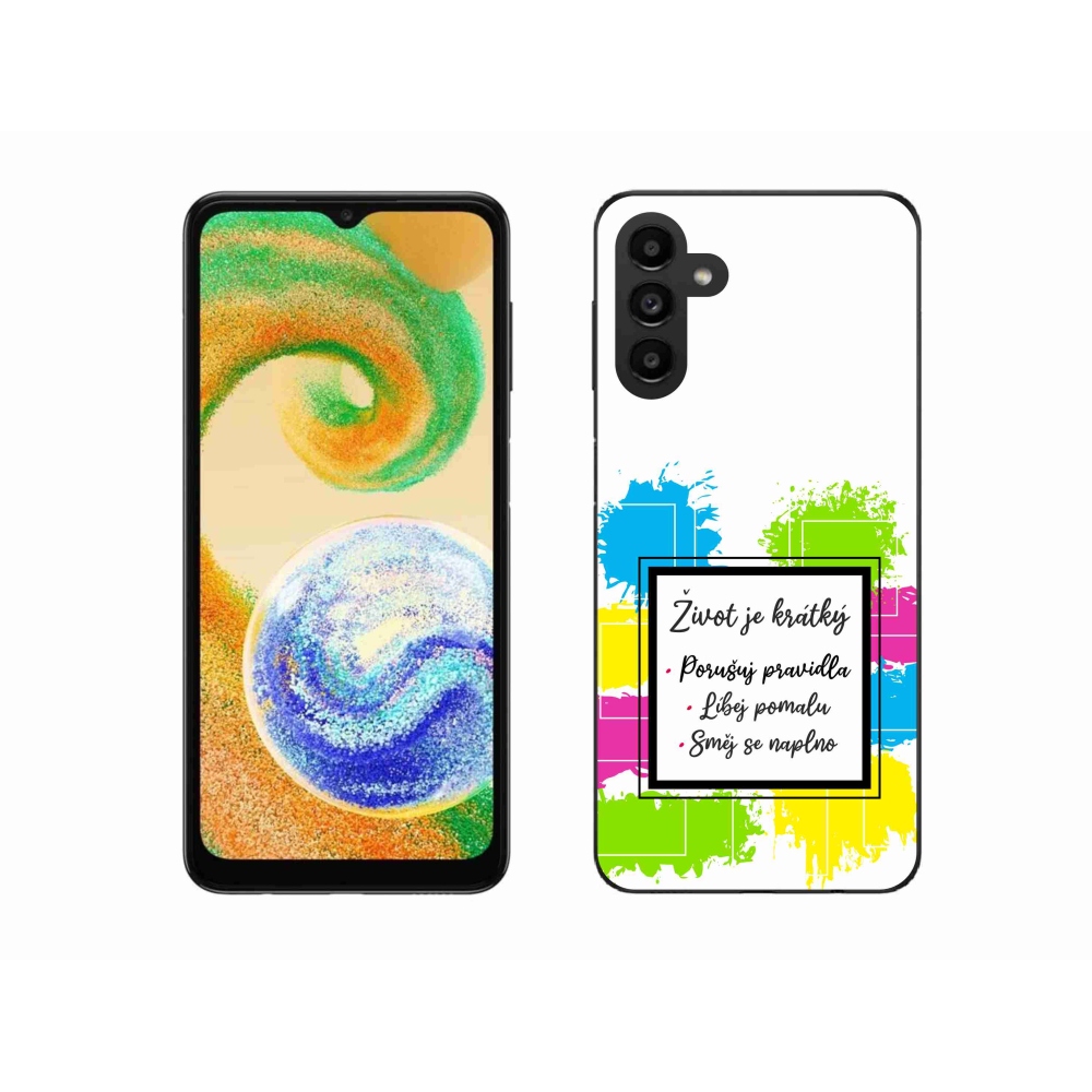 Gélový kryt mmCase na Samsung Galaxy A04s (164.7x76.7x9.1mm) - citát 5 biele pozadie