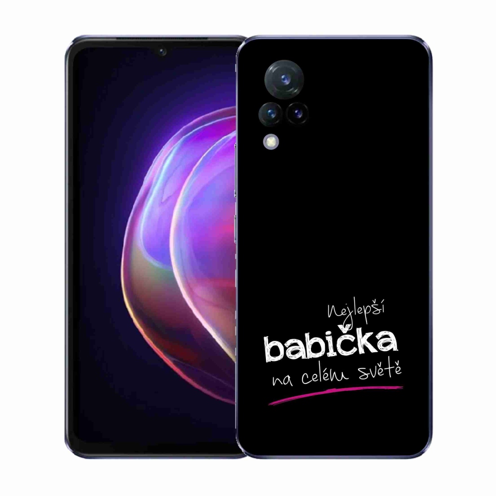 Gélový kryt mmCase na Vivo V21 4G/5G - najlepšia babička 4 čierne pozadie