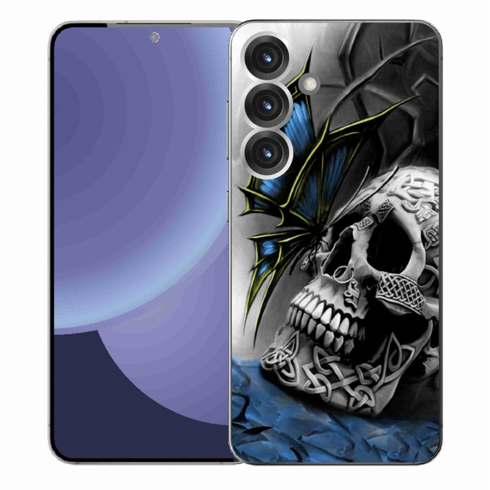 Gélový kryt mmCase na Samsung Galaxy S25+ - motýľ a lebka