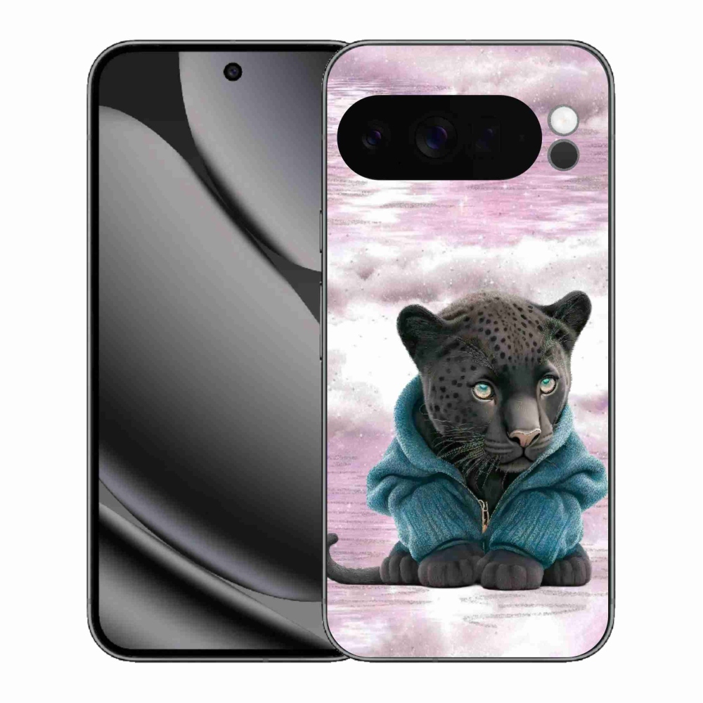 Gélový kryt mmCase na Google Pixel 10 Pro XL - čierny panter vo svetri