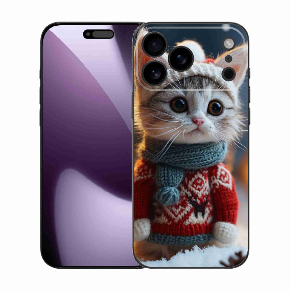 Gélový kryt mmCase na iPhone 17 Pro Max - mačiatko vo svetri