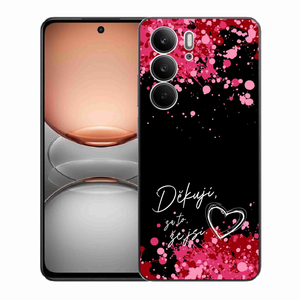 Gélový kryt mmCase na Realme C75 - zamilovaný text 2 čierne pozadie