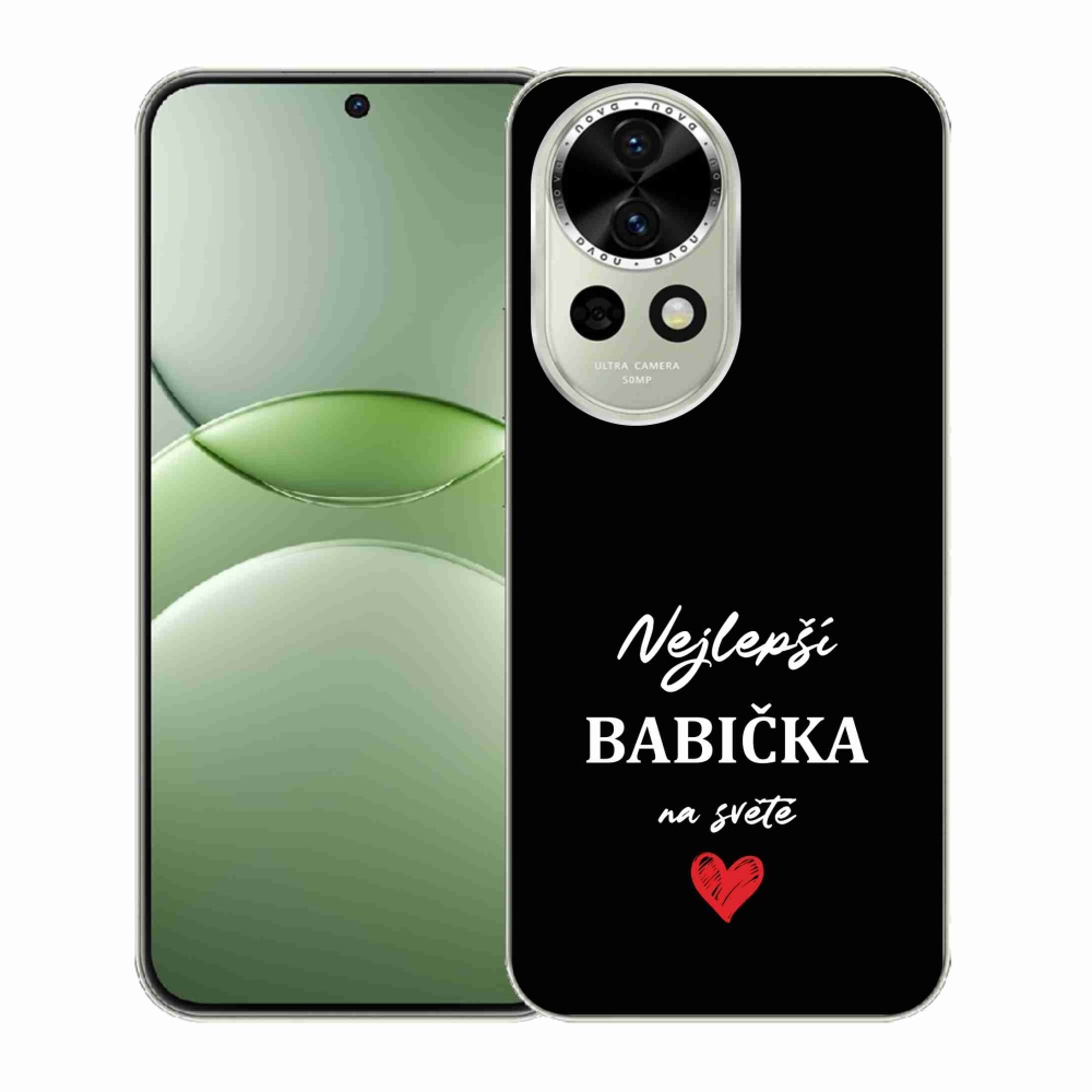 Gélový kryt mmCase na Huawei Nova 13 5G - najlepšia babička 1 čierne pozadie
