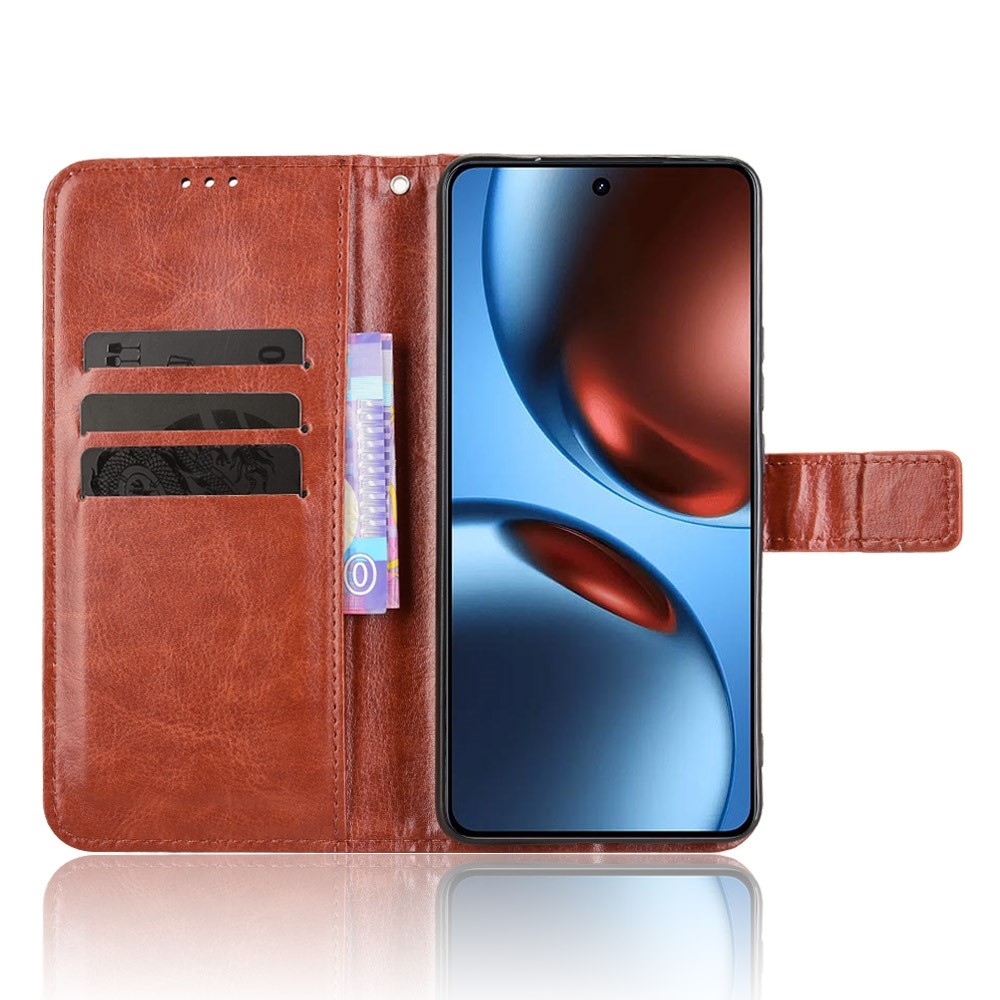 Crazy knižkové puzdro na Realme GT 7 5G - hnedé